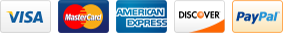 We proudly accept Visa, MasterCard, American Express, Discover and PayPal